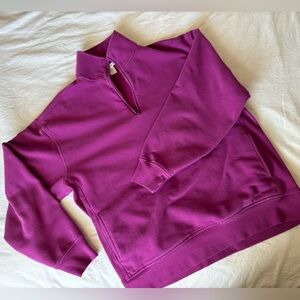 Athleta Magenta Quarter-Zip Pullover